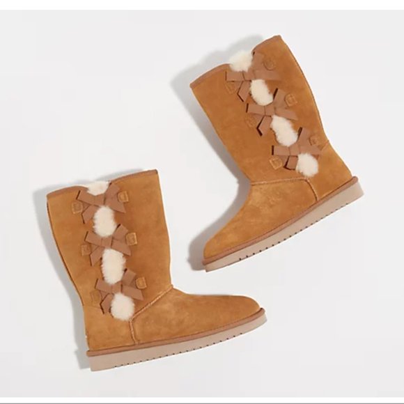 Koolabura by Ugg Suede Bow Tall Boots 6 - Picture 1 of 7